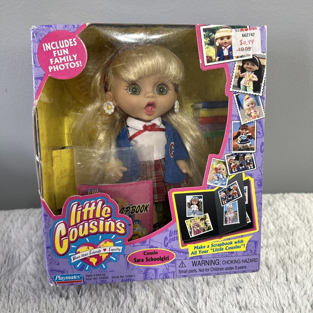 Vintage NIB 2002 Playmates‎ Little Cousins Doll "Sara Schoolgirl" Collectible